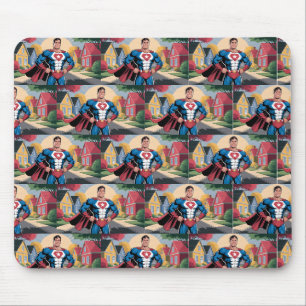 Super Hero Dad In Suburban Neighbourhood Mouse Pad