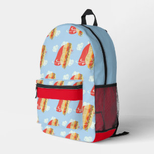 Super Hero Flying Caped Sandwich Fun Printed Backpack
