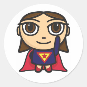 Super Hero Girl Character Classic Round Sticker