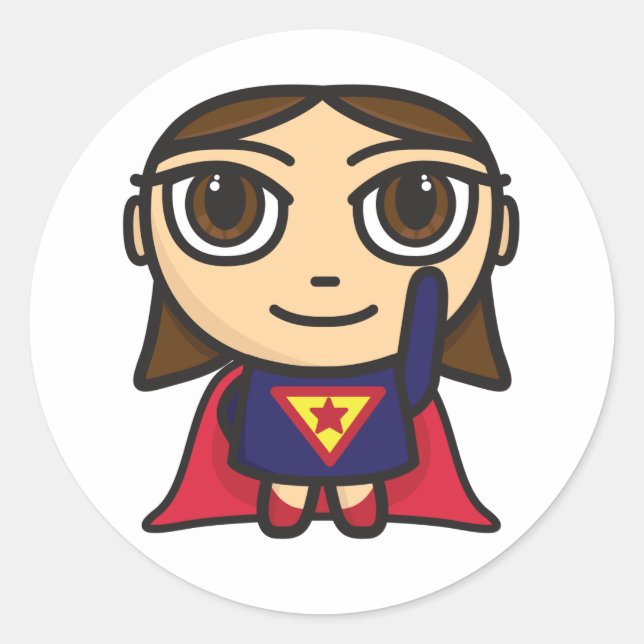 Super Hero Girl Character Classic Round Sticker (Front)