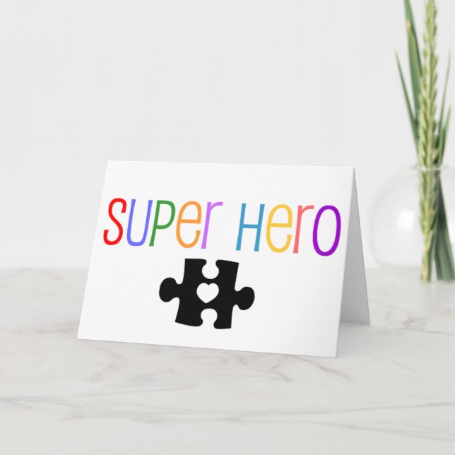 Super Hero Greeting Card - Autism (Front)