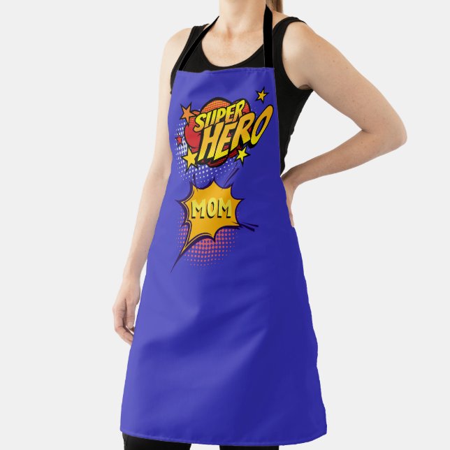 Super Hero Mom Comic Book Style Apron (Insitu)