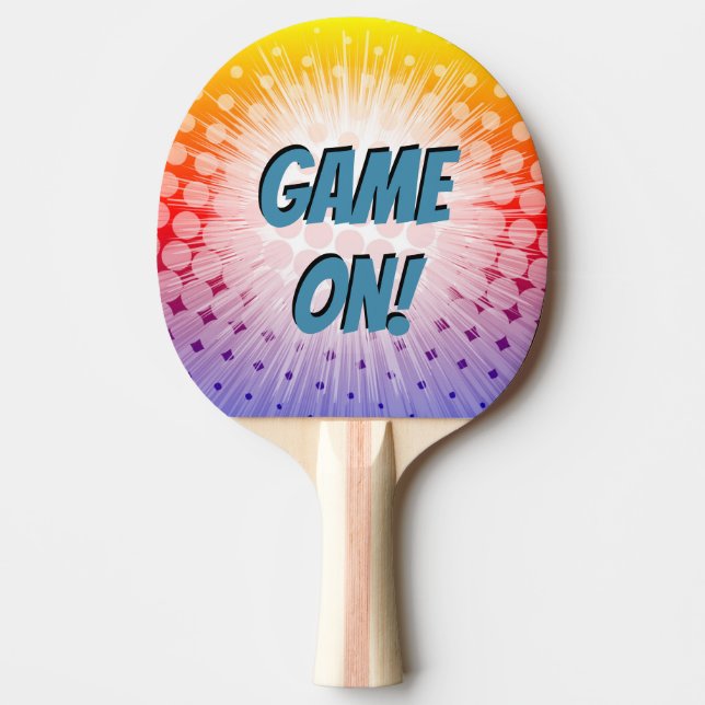 Super Hero Pop Art Purple Game On! Ping Pong Paddle (Front)