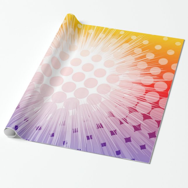 Super Hero Pop Art Purple Wrapping Paper (Unrolled)