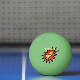 Super Hero Pow Custom Colour Personalized Ping Pong Ball