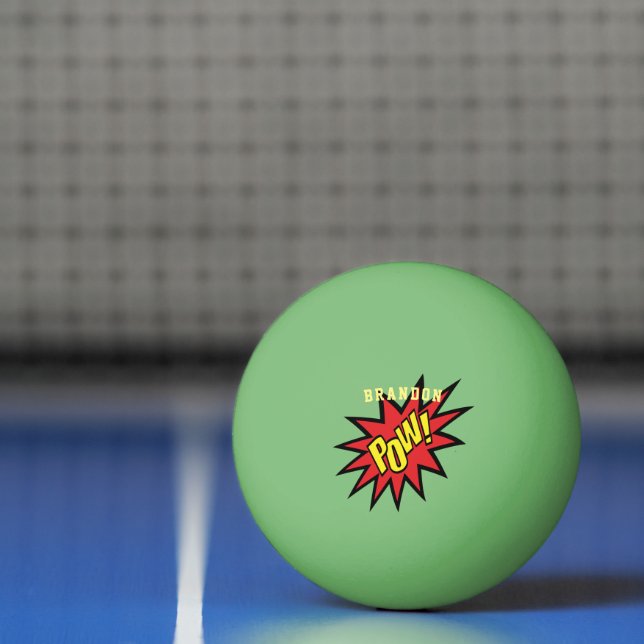 Super Hero Pow Custom Colour Personalized Ping Pong Ball (Net)