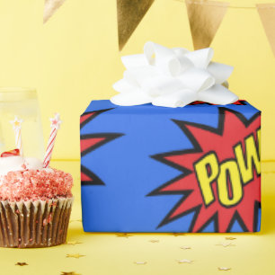 Super Hero Pow Custom Colour Wrapping Paper