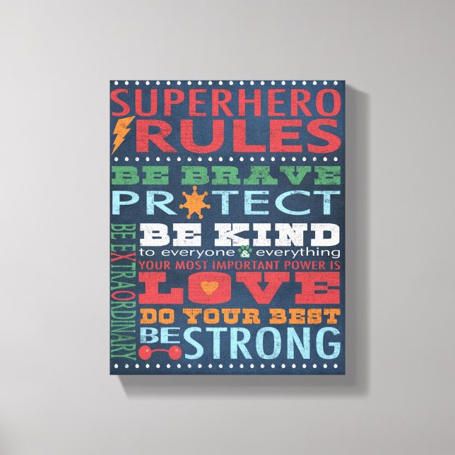 Super Hero Rules Canvas Print (Front)