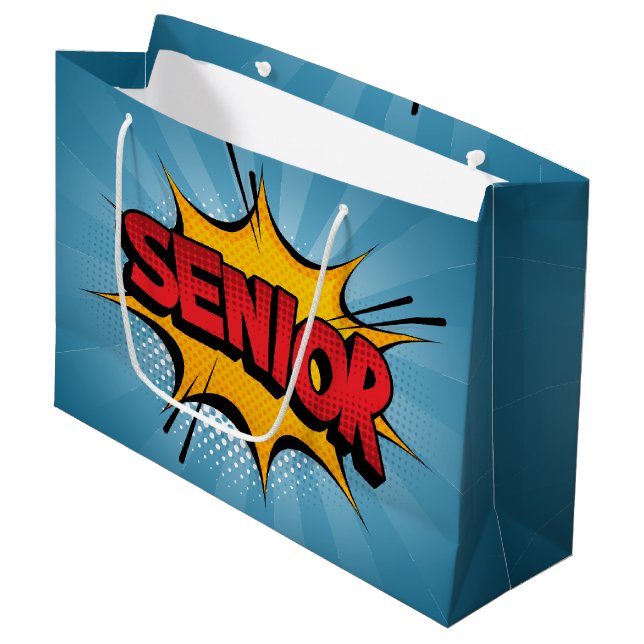 Super Hero Senior Large Gift Bag (Front Angled)
