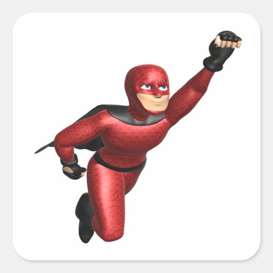 Super Hero Square Sticker