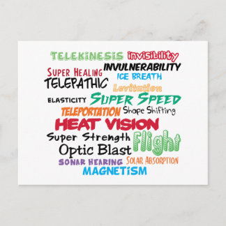 Super hero super powers postcard
