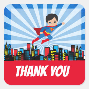 Super Hero Thank You  Square Sticker