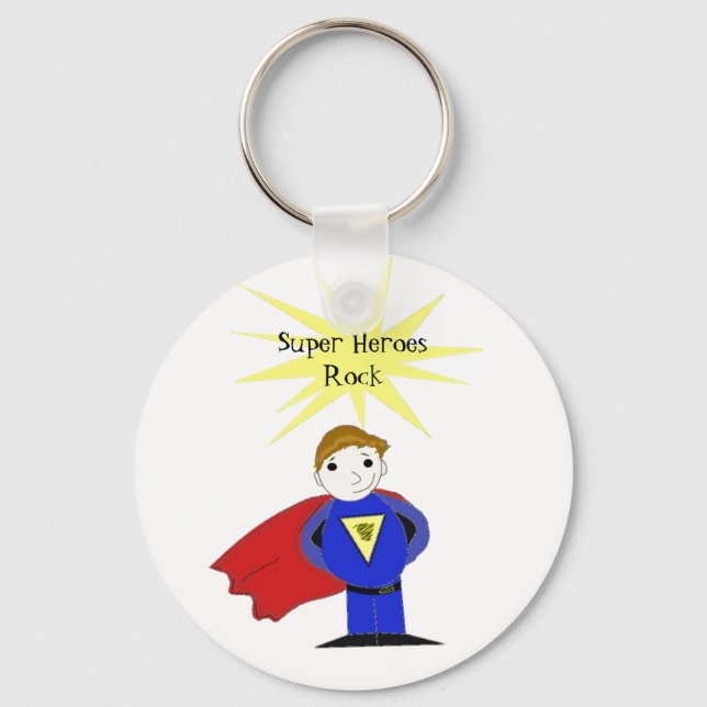 Super Heroes Rock Keychain (Front)