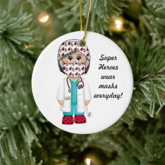 Super Heroes wear masks everday Ceramic Ornament