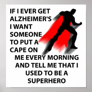 Super-héros Alzheimer Affiche drôle