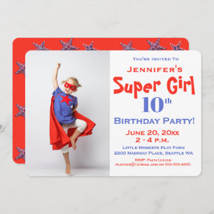 Super Héros enfant, Invitation de fête d'anniversa