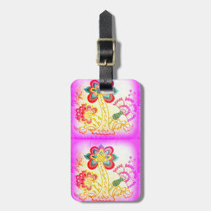 super hippie style palmiers roses étiquette bagage