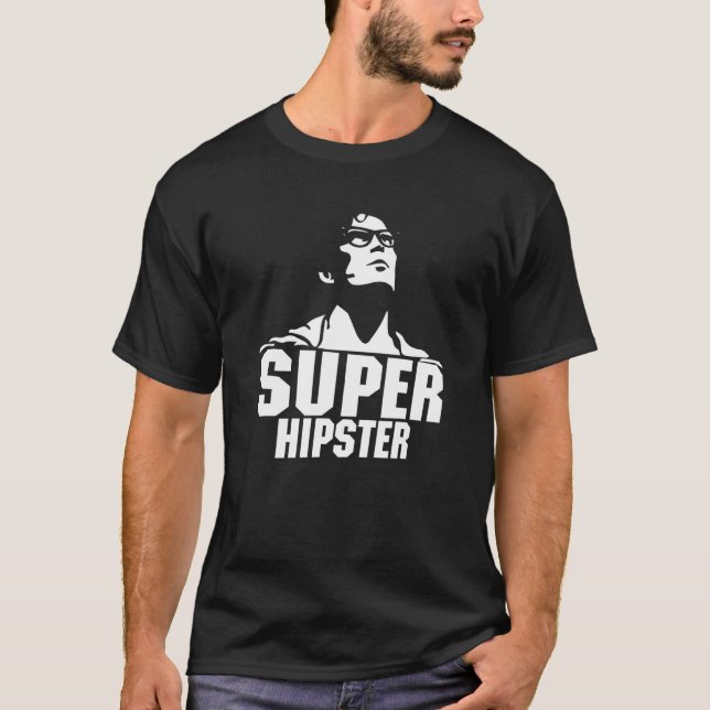 Super Hipster Glasses Bearded Bow Tie Hippies Must T-Shirt (Front)
