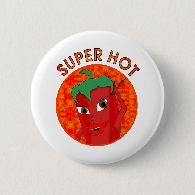 Super Hot Pepper Diva 2 Inch Round Button (Front)
