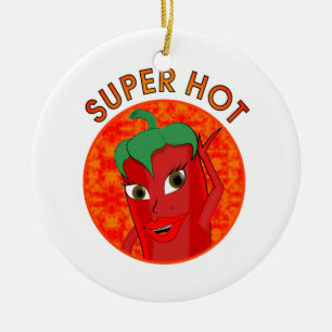 Super Hot Pepper Diva Ceramic Ornament