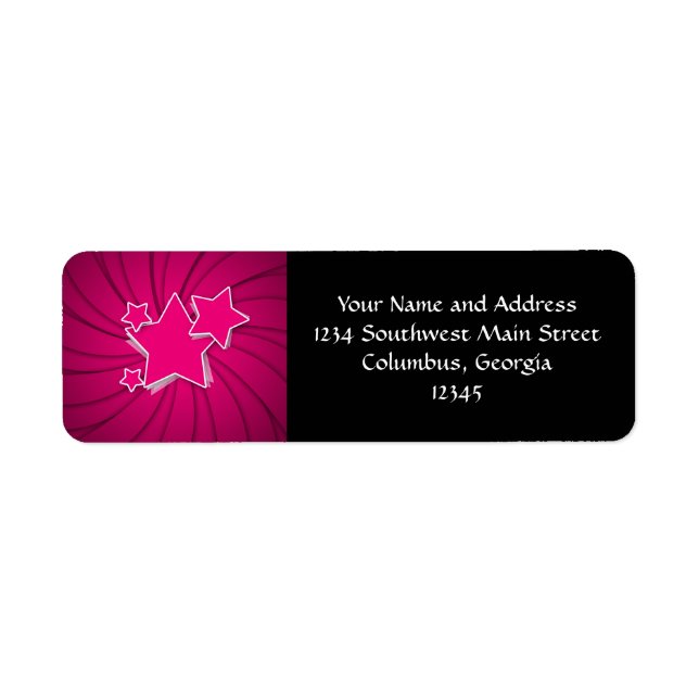 Super Hot Pink Stars and Swirl Background (Front)