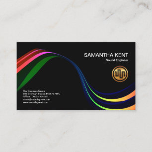 Super Illuminating Simple Colourful Sound Wave Business Card