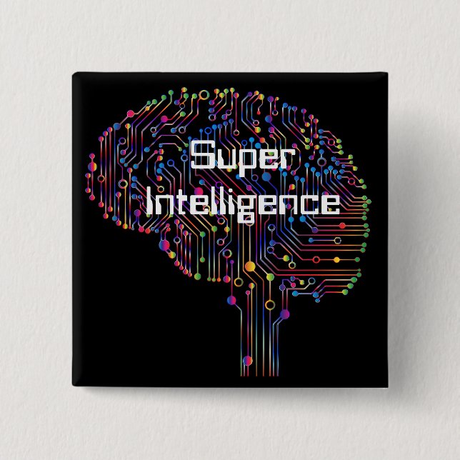 Super Intelligence Technology 2 Inch Square Button (Front)