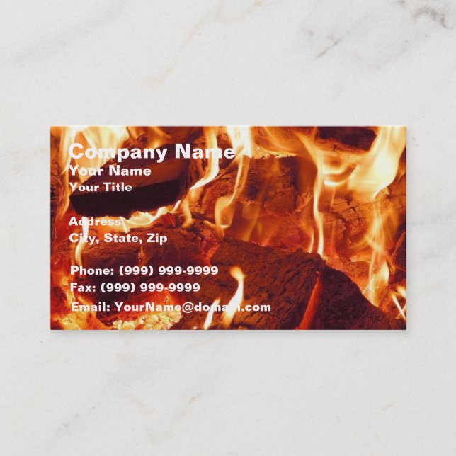 Super Intense Red Flames Business Card (Front)