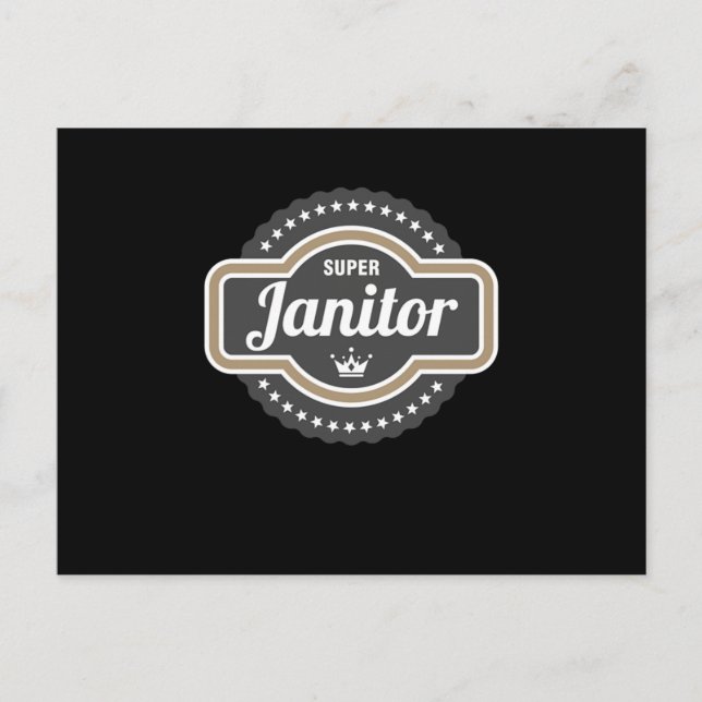 Super Janitor Cleaners Janitors Cleaning Service G Postcard (Front)