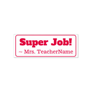 "Super Job!" Instructor Rubber Stamp
