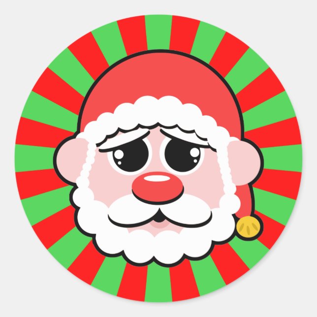 Super Kawaii Santa Classic Round Sticker (Front)