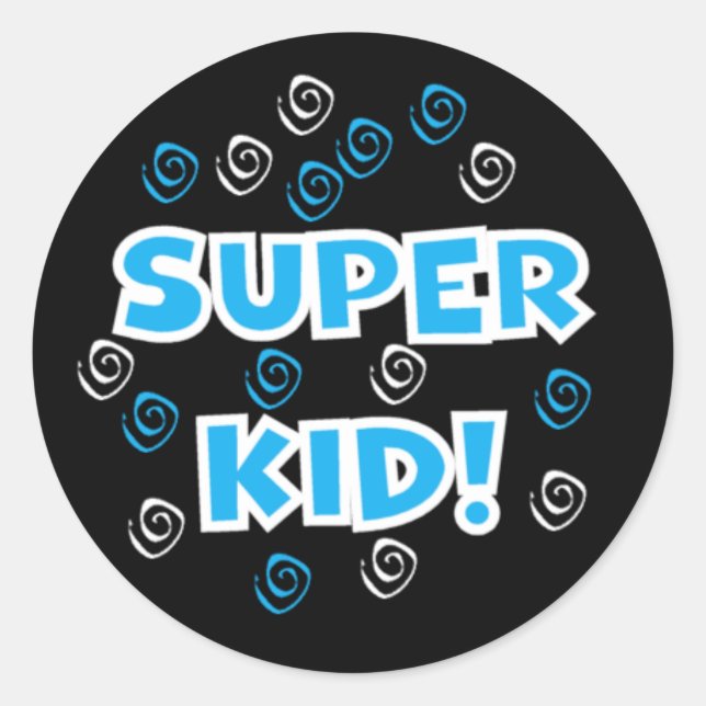 Super Kid Blue and Black Stickers (Front)