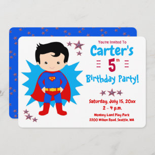 Super Kid - Invitation pour la fête d'anniversaire