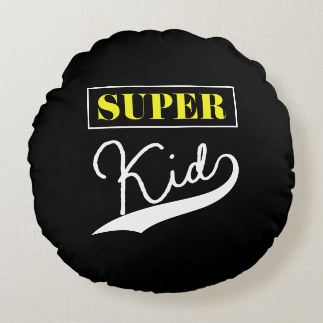 Super Kid  Round Pillow (Front)