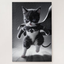 super kitten powers in black and white