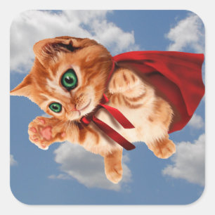 Super Kitty Square Sticker