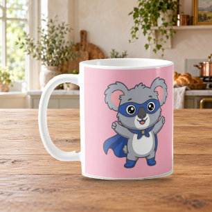 Super Koala Hero Cute Kids Superhero Pink Mug