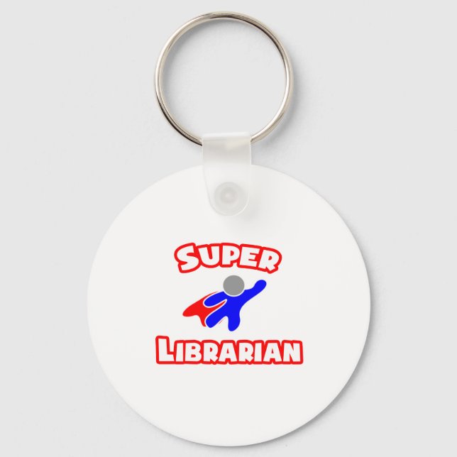 Super Librarian Keychain (Front)