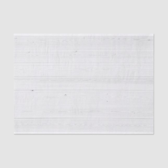 Super Light White Wood Rustic Grain Boards Pattern Tissue Paper (Front)