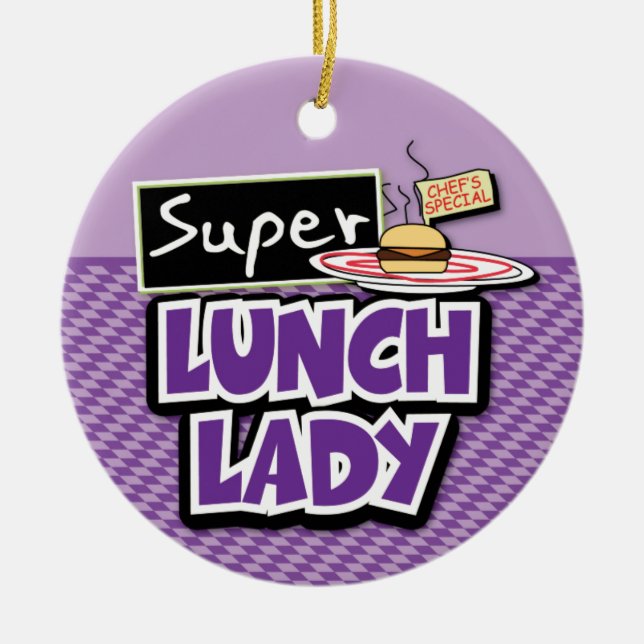 Super Lunch Lady Ceramic Ornament (Front)