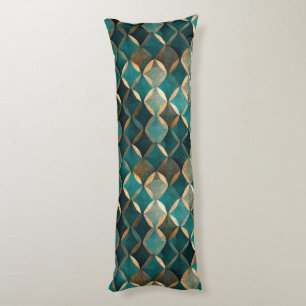 Super Luxe Teal & Gold  Body Pillow