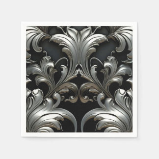 Super Luxury Silver Leaves Design Napkin