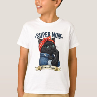 Super Mama Chat Noir – T-shirt pour la fête des Mè