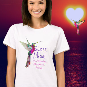 Super Maman Colibri coloré T-shirt de la mère de c