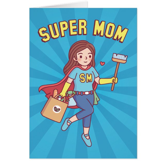 Super Maman, Funny Mothers Day Grey (Devant)