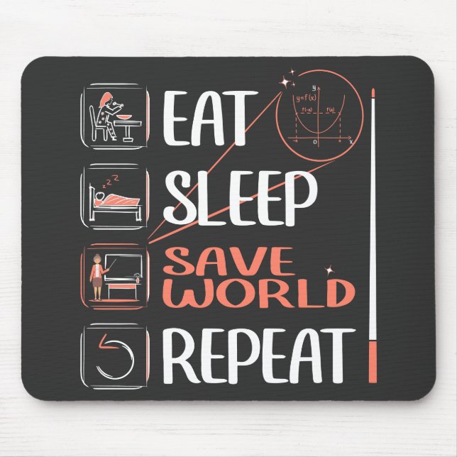 Super Math Teacher Saves the World. Thank You Gift Mouse Pad (Front)