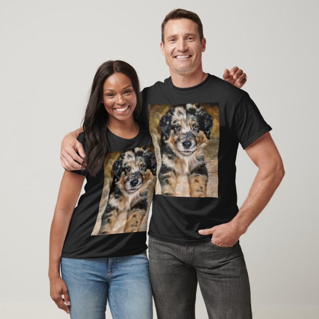 Super mignonne T-shirt Shepard Puppy Aussie (Unisexe)