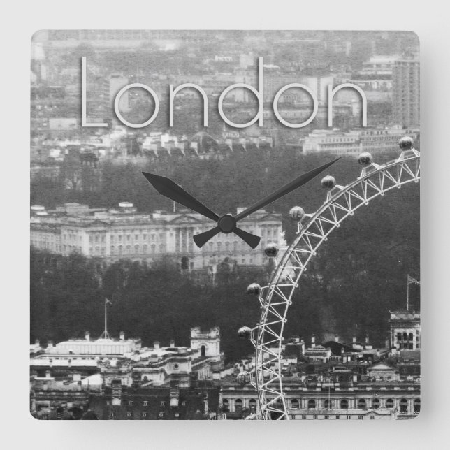 Super! Millennium Wheel London Square Wall Clock (Front)