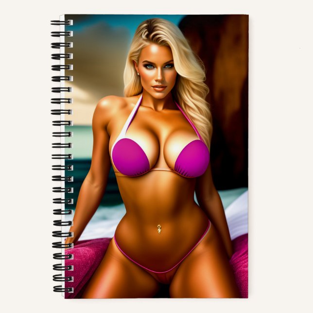 Super model posing in bikini fantasy Notebook (Front)