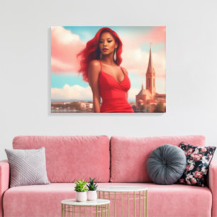 Super Model Stretched Canvas Print
